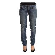 Diesel Jeans med slitna Skinny Jeans med Logodetaljer Blue, Dam