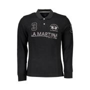 La Martina Elegant svart långärmad polotröja Black, Herr