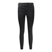 Guess Svarta Skinny Denim Jeans, Hög Midja Black, Dam