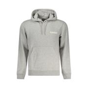 Napapijri Grå Bomullshoodie Sweatshirt med Tryck Gray, Herr