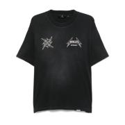 Represent Svart Oversize T-shirt med Metallica Print Black, Herr