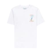 Casablanca Logotyptryck Bomull T-shirt - Vit White, Herr