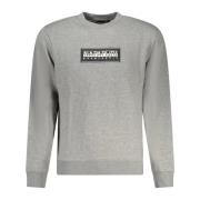 Napapijri Grå Långärmad Sweatshirt med Tryck Gray, Herr