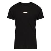 Maison Margiela Svart Ribbad Crew-Neck T-shirt Italien Black, Herr