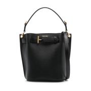 Tom Ford Svart Avtagbart Handtag Axelväska Black, Dam