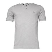 Dolce & Gabbana Broderad Krage Polo T-shirt Grå Gray, Herr