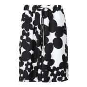 Marni Svart Silke Blommönstrad Bermuda Shorts Black, Herr