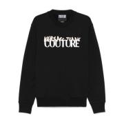 Versace Jeans Couture Stilig Nero Sweatshirt för Män Black, Herr