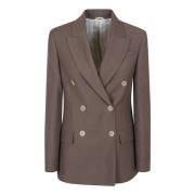 Brunello Cucinelli Brun Jacka med Dubbelknäppning Brown, Dam