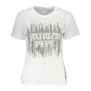 Patrizia Pepe Kortärmad T-shirt Vit Kvinnor Kontrast Logo White, Dam