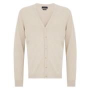 Daniele Fiesoli Beige Sweater med Front Button Stängning Beige, Herr