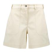 Moncler Vita Gabardine Bermuda Shorts Beige, Dam