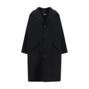 MM6 Maison Margiela Oversized Yllekappa med Revers Black, Dam