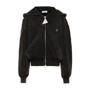 The Attico Svart Huva Bomullsweatshirt Aw24 Black, Dam