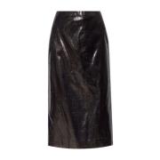 Alexander McQueen Midi Kjol Nero Intreccio Design Black, Dam