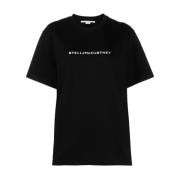 Stella McCartney Bomull Logo Print Dam T-shirt Black, Dam