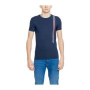 Emporio Armani Blå Casual Bomullsblandning T-shirt Blue, Herr