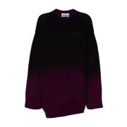 The Attico Mörklila Ull Cashmere Tröja Purple, Dam