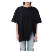 The Attico Svart Oversize T-shirt med Logobroderi Black, Dam