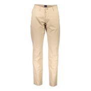 Gant Beige Herrbyxor 4 Fickor Knapp Dragkedja Logo Beige, Herr