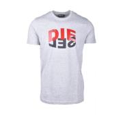 Diesel Grå Bomull Crew Neck T-shirt Gray, Herr