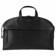 Paul Smith Weekendväska i kornat läder med laptopfack Black, Unisex