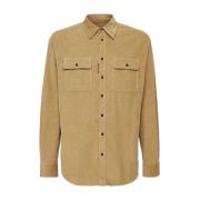 Dsquared2 Beige Corduroy Skjorta Aw24 Beige, Herr