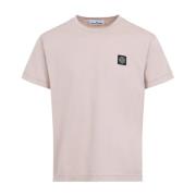 Stone Island Rosa & Lila T-shirt Snygg Logotyp Pink, Herr