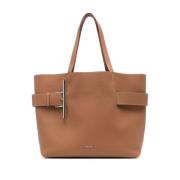 Alexander McQueen Brun Beige Handväska med Remdetaljer Beige, Dam