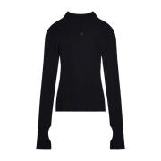 Courrèges Räfflad Svart Tröja Aw24 Black, Dam