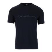 Giorgio Armani Logo Print Viscose Jersey T-shirt Black, Herr