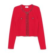 Elisabetta Franchi Röd Tröja Aw24 Dammode Red, Dam