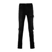 Amiri Svarta Bandana Jacquard Skinny Jeans Black, Herr