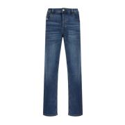 Diesel Jeans med signatur läderpatch Blue, Herr