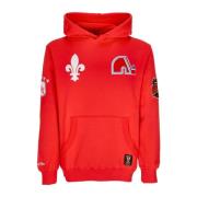 Mitchell & Ness Quebec Nordiques Fleece Hoodie Röd Red, Herr