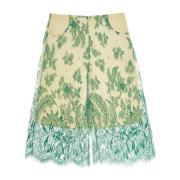 Christopher Esber Mint Spets Shorts med Blommönsterbroderi Green, Dam