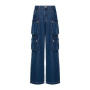 Liu Jo Blå Denim Wide Leg Jeans Blue, Dam