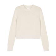 Jil Sander Vit Alpacka Stickad Tröja Beige, Dam