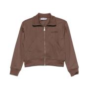 The Attico Brun Dragkedja Sweatshirt Ribbade Muddar Hög Krage Brown, D...