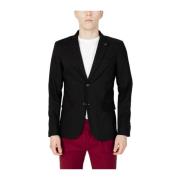 Gianni Lupo Höst/Vinter Bomullsblandning Blazer Black, Herr