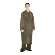 MM6 Maison Margiela Färgbehandlad Denim Trench Coat Multicolor, Herr