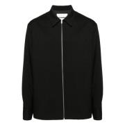 Jil Sander Svart Zip-Up Sweatshirt med Snap-detaljer Black, Herr