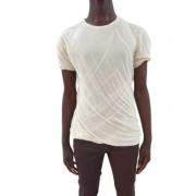 Rick Owens Dubbel T-shirt Kort Ärm Naturlig Ecru Beige, Herr