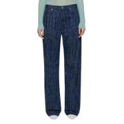 Dondup Wide-leg Baggy Jeans i Mörk Tvätt Blue, Dam