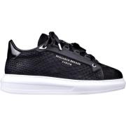 Benjamin Berner Svarta Python Skor med Vit Sula Black, Herr