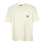 Fred Perry Casual T-shirt med logostickning Beige, Herr