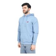 Tommy Jeans Blå hoodie med drop axlar Blue, Herr