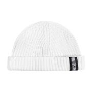 Moschino Bomullsmössa med logopatch White, Unisex