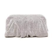 Benedetta Bruzziches Kristall Mesh Clutch Väska Silver Gray, Dam