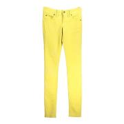 John Galliano Gula Denim Jeans med 5 Fickor Yellow, Dam